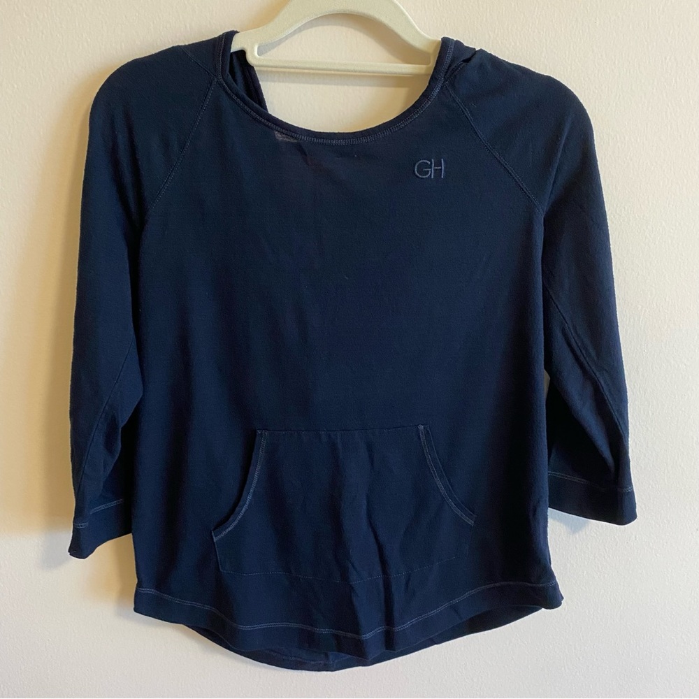 Gilly Hicks black hooded Jersey top with pockets small